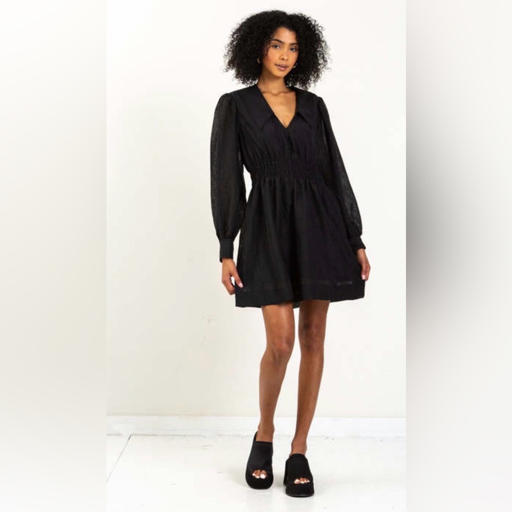 Ganni Black Long Sleeve Dress